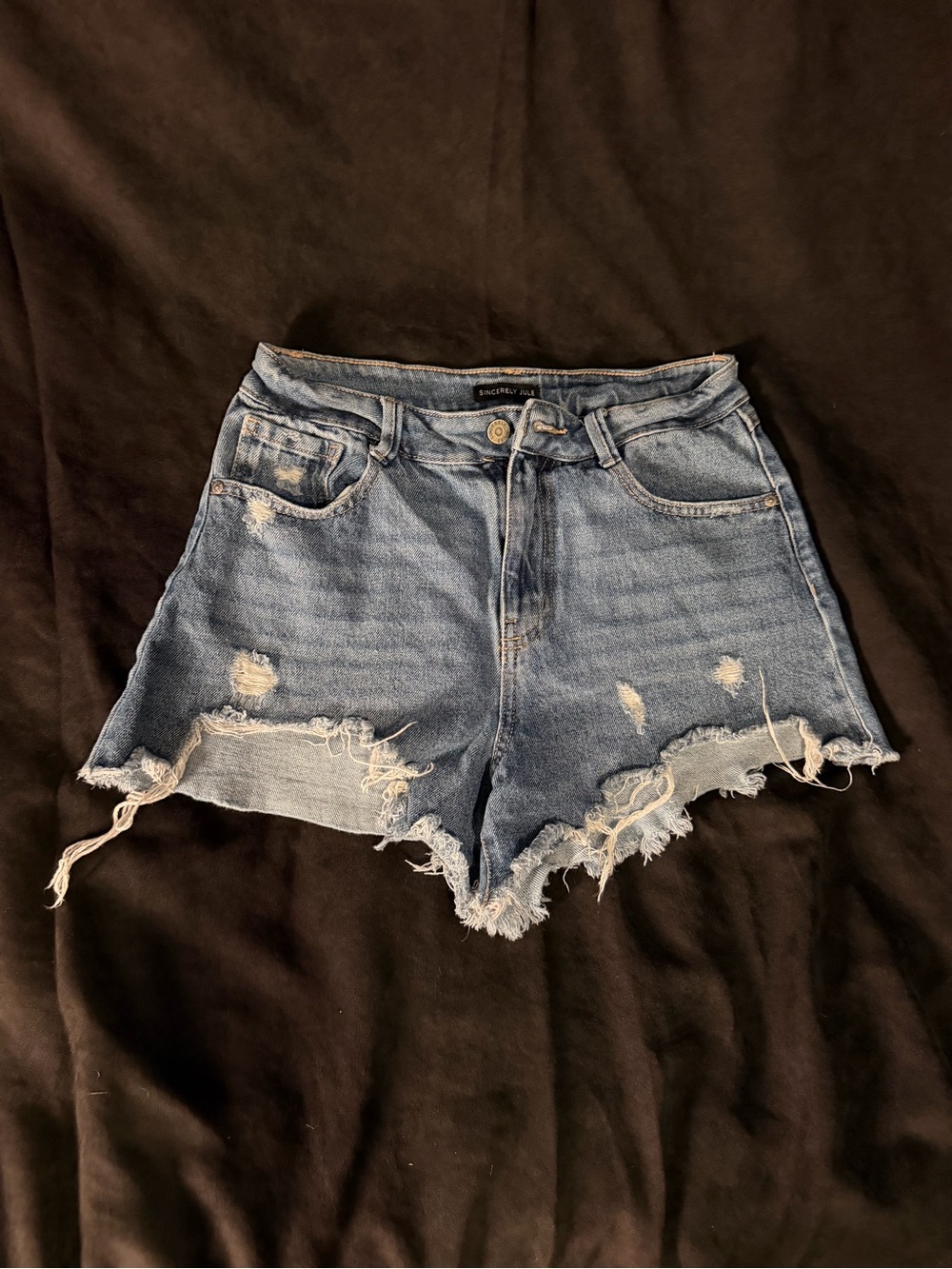 Sincerely Jules Light Blue Distressed Denim Shorts